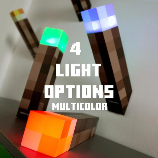 MINECRAFT TORCH - Rechargeable, Cordless, Multicolor, Decorative