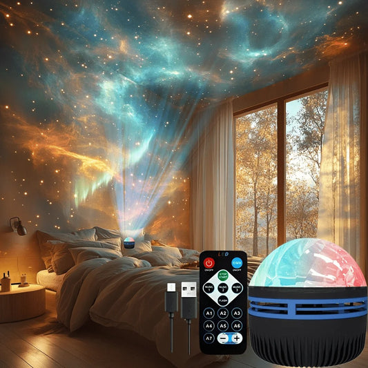GLOW AURORA - 7 Colors Projection Ambient Lighting, Remote Control, Rotatable, USB